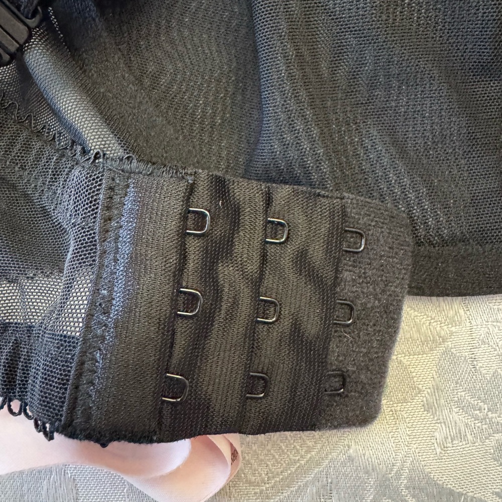 Victoria’s Secret Tease 38DDD Unlined Demi Bra Black‎ Heart Lollipop Sexy Bow - Picture 9 of 14